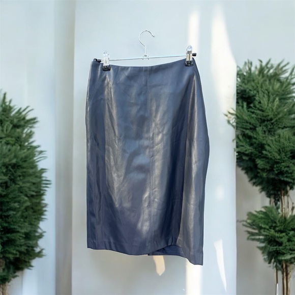 Tommy Hilfiger Dresses & Skirts - Tommy Hilfiger NWT Faux Leather Knee Length Navy Blue Pencil Skirt Size 8